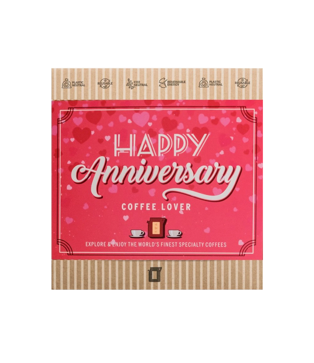 Kavos dovanų rinkinys Coffeebrewer Happy Anniversary (Pink)