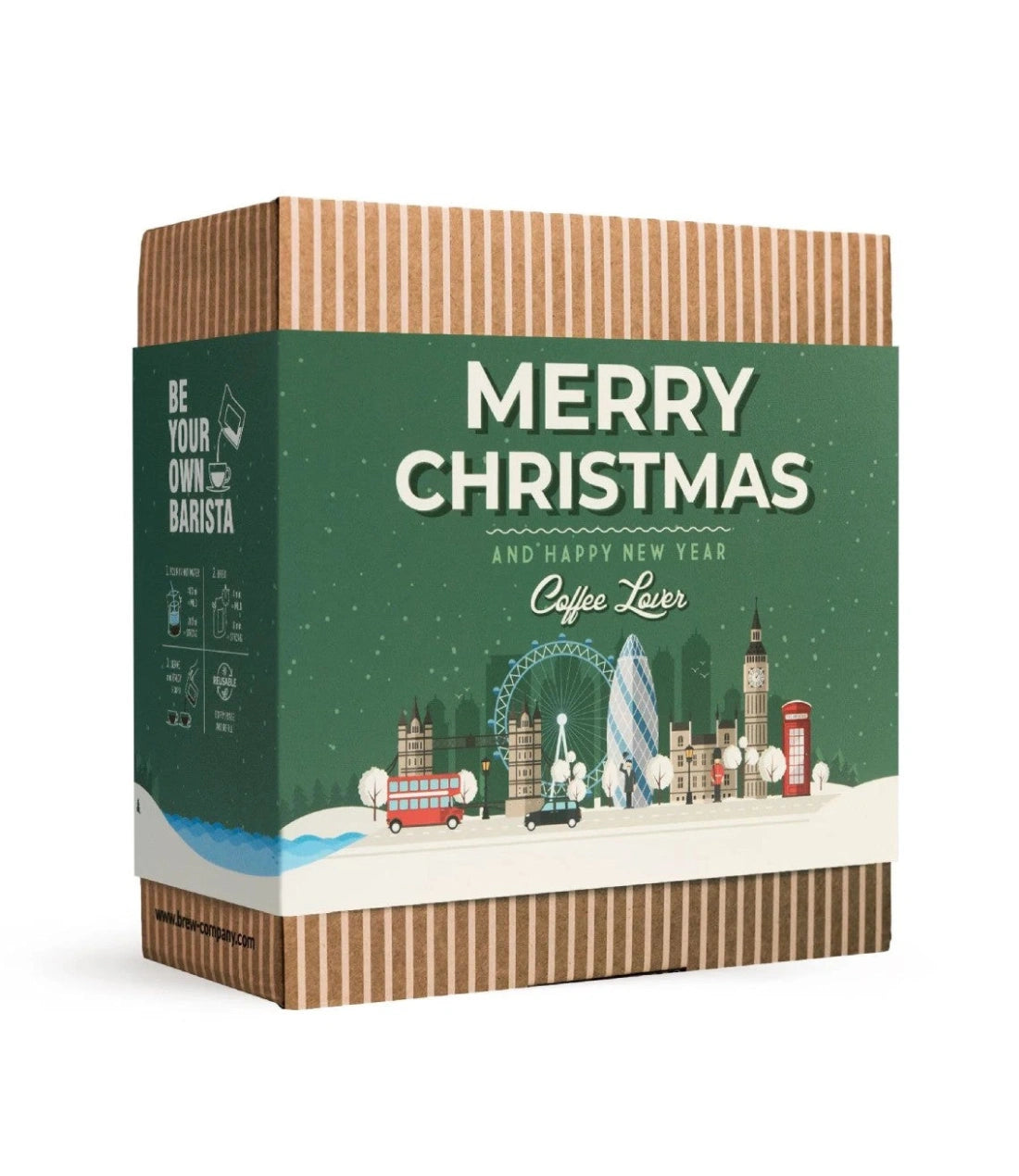 Premium Kalėdinis Kavos dovanų rinkinys Coffeebrewer Merry Christmas Snow