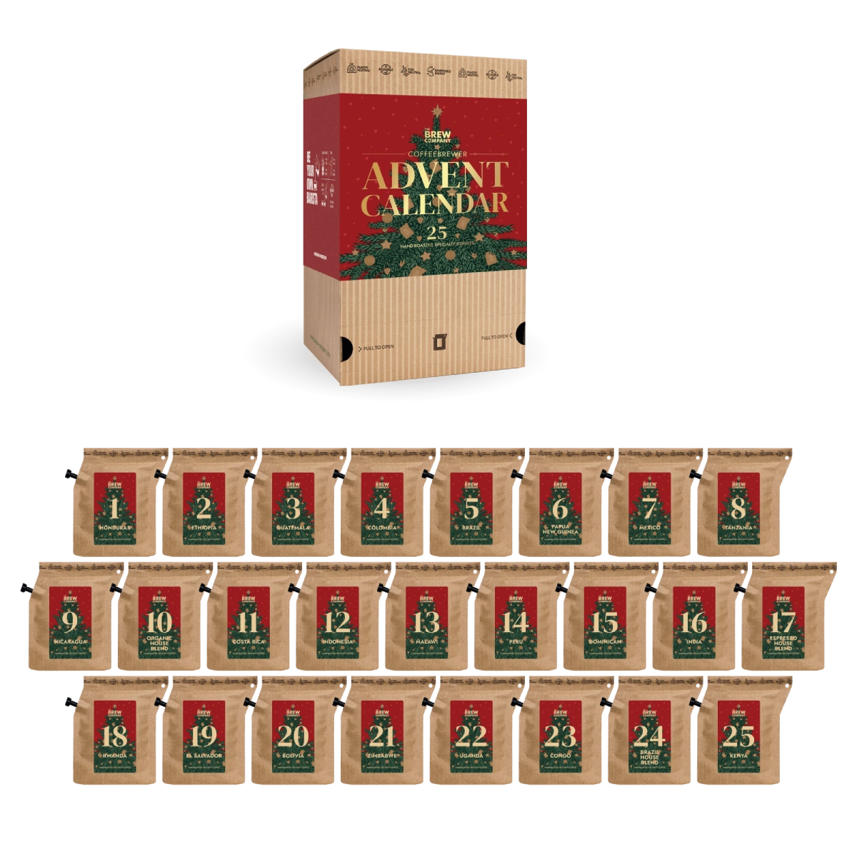 Coffeebrewer Kavos Advento Kalendorius Festive Red