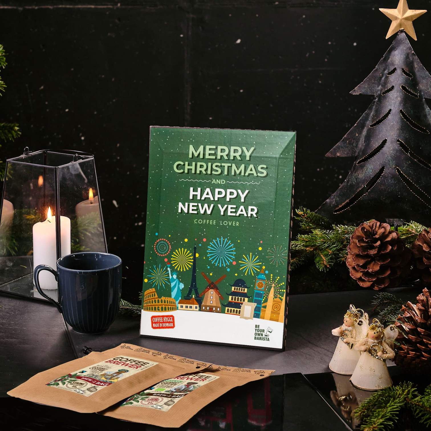 Kalėdinis atvirukas su kava Coffee Card Christmas #6