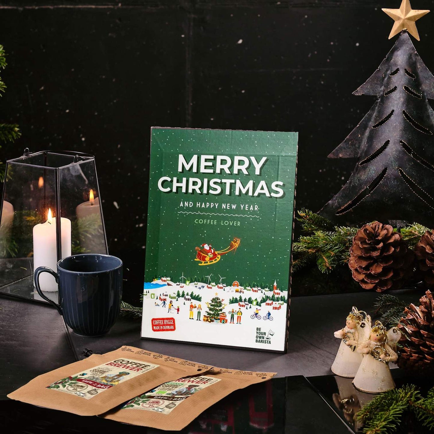 Kalėdinis atvirukas su kava Coffee Card Christmas #7