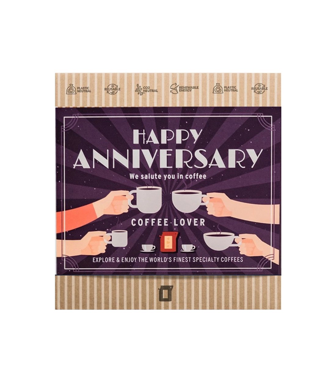 Kavos dovanų rinkinys Coffeebrewer Happy Anniversary (Salute)